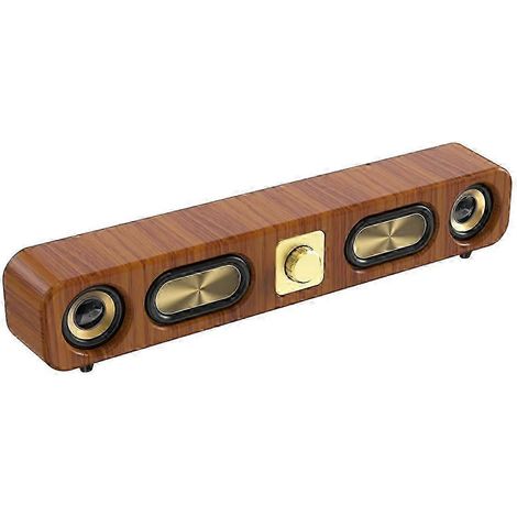 Enceintes Bluetooth en bois : barre de son portable avec son stéréo HiFi pour la maison et le bureau, expérience sonore sans fil (1/4)