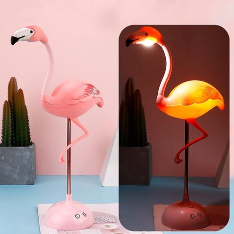 Lampe de bureau flamant rose, jolie lampe rose, accessoires de bureau kawaii (1/5)