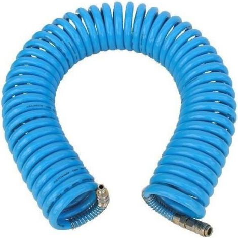 Tuyau Pneumatique Spiralé - Polyuréthane 8 x 12 mm - 10 m - Avec Raccords