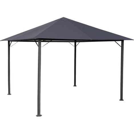 Metall Garten Pavillon Nizza 3x3m Antik Partyzelt Grau RAL 7012