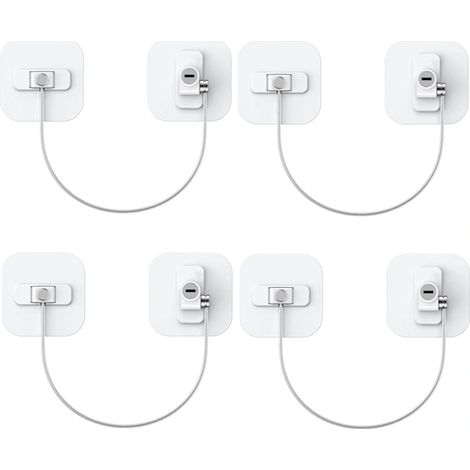 Verrou de sécurité pour réfrigérateur et congélateur, lot de 4 unités, pour installation à domicile et usage quotidien.-AquaForge (1/5)