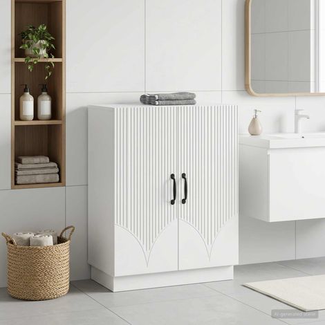vidaXL Armario de Almacenamiento para Baño HOORN Blanco (1/5)