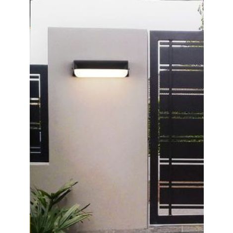 TrAdE Shop Traesio - Applique Nero Da Esterno 12 Watt Luce Calda Fredda Naturale Es63 - -Bianco Naturale -