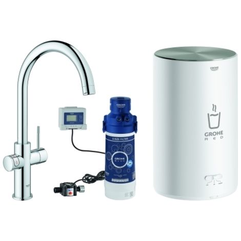 Mitigeur de cuisine Grohe Red Duo avec chauffe-eau taille M – Bec en C pivotant 150° – Sécurité ChildLock – 30083001