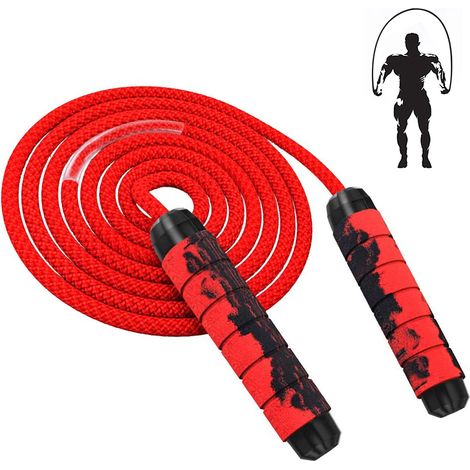 Corde à Sauter Poids - Nylon Renforcé - Roulements à Billes 360° - Poignées Antidérapantes Réglables - Pour Entraînement Cardio à Domicile - 1 Pièce (1/5)