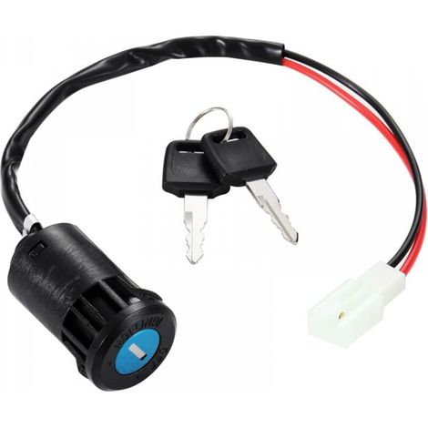Interrupteur à clé de contact pour moto (17 x 12 x 4 cm), 2 fils, pour Taotao Sunl ATV, moto tout-terrain, scooter électrique (1/5)