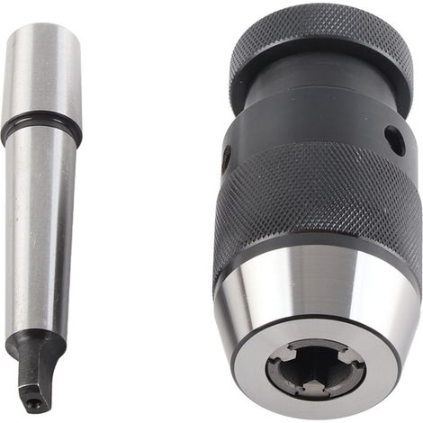 1‑16mm Capacity 45 Steel Self Tighten Keyless Lathe Drill Chuck with MT2‑JT3 Taper Arbor