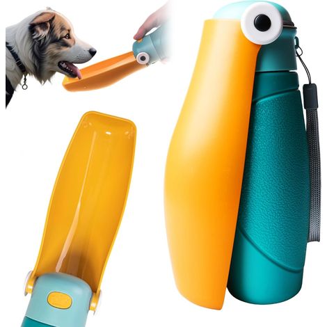 Tragbare Wasserflasche für Hunde unterwegs – Auslaufsicherer Wasserspender mit großer Öffnung für Haustiere auf Reisen (1/5)