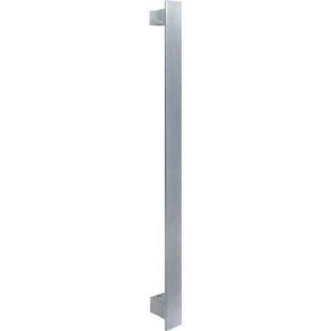 Maniglione Cromato Satinato Piatto per Porta Esterna Blindata Verticale 50cm