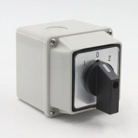 FENOPLASTICAInterrupteur rotatif universel SZW26-20/D202.2D avec interrupteur principal extérieur LW28-20/4, 660 V, 20 A, ON-OFF, 3 positions, 2 phases, 8 bornes (1/5)