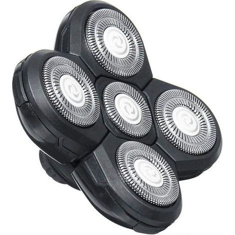 Tête De Rasoir , Lames de Rechange Pour Rasoir,Tête Rasoir 5 Têtes faciles à Installer Rasoir électrique Flottant Barbe Tondeuse à Cheveux Pratique Universel Double Anneau Lame Rasage Remplacement (1/4)
