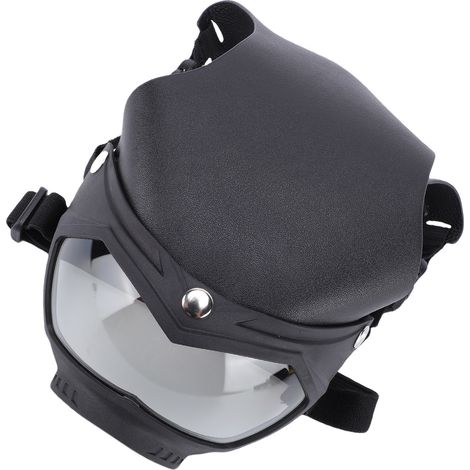 Chapeau pour chien avec lunettes de soleil coupe-vent, respirantes et légères. Lunettes pour animaux de compagnie idéales pour les activités de plein air : balades, conduite, randonnées. Monture noire (1/5)