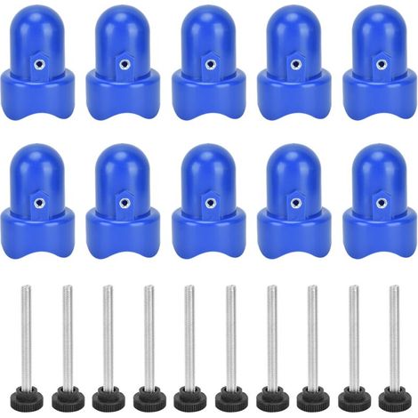 10 Pièces Bouchon de Poteau pour Enceinte de Trampoline avec Vis, Accessoire Sécurisé pour Barre de Protection Bleu (1/5)