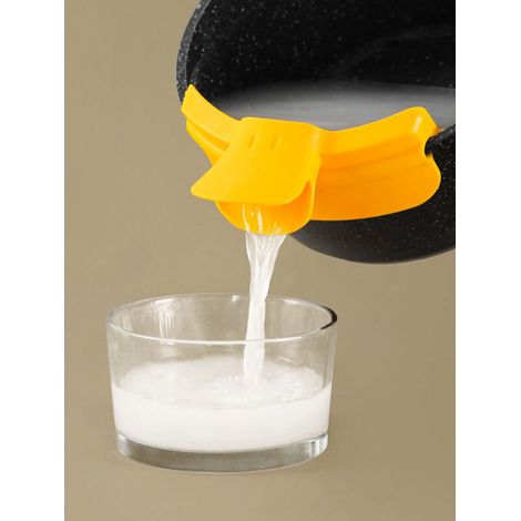 Passoire à clipser pour casseroles Casseroles Égouttoir en silicone résistant à la chaleur Passoire Filtre à tamis Bec verseur Déflecteur de bord pour pâtes Spaghetti Légumes Nouilles (1/5)