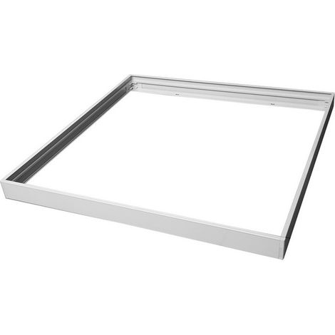 Cornice per pannello led quadrata 60x60 cm montaggio esterno a parete o soffitto supporto per plafoniera led in alluminio bianco (1/5)