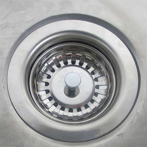 Crépine d'évier de cuisine Ø 79 mm, bouchon d'évier de cuisine en acier inoxydable, 2 crépines d'évier de cuisine, filtre de bouchon de crépine d'évier à hauteur réglable (1/5)