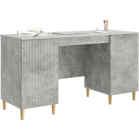 Maison Exclusive - Schreibtisch mit Tür Betongrau 142,5 x 50 x 75