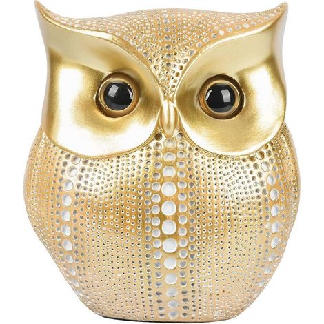 Sculpture décorative de hibou doré pour la maison, le bureau, une étagère, un meuble TV en résine, style minimaliste, cadeau pour un ami ou un membre de la famille (1/5)