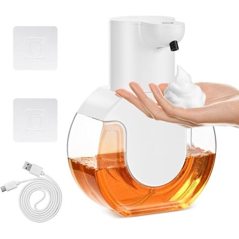 Automatischer Seifenspender – 420 ml – Wandmontage – Schaumseifenspender – USB-aufladbar – Elektrischer Seifenspender mit Infrarotsensor und 4 Dosierstufen (1/4)