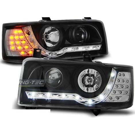 Paire de feux phares VW T4 Transporter 90-03 Daylight led noir-27362061 (1/2)