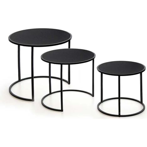 Set de 3 mesas redondas Ø55/45/35 cm