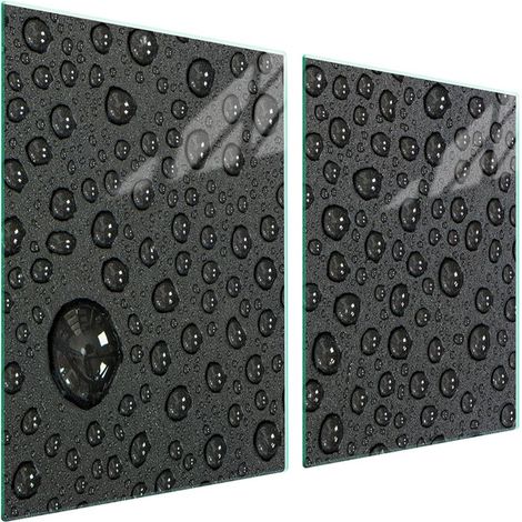 Plaque de protection en verre pour poêle 2x45x52 Drops (1/5)