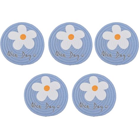 Set De 5 Napperons Ronds Lavables Protection Table Anti-Rayures Pour Cuisine Jardin Et Fêtes (1/5)