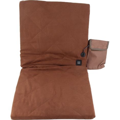 Coussin chauffant électrique pliable avec dossier pour camping, pêche, chasse - Couverture chauffante siège stade (1/5)