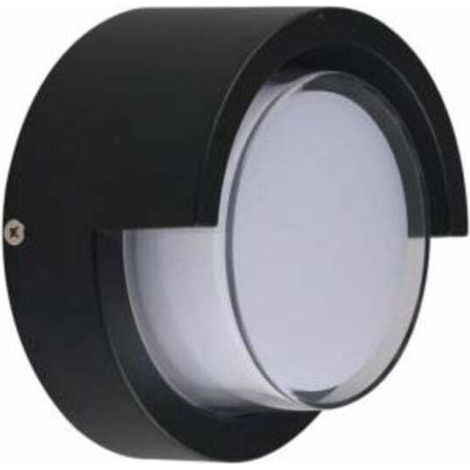Applique Murale LED 12W Noire Ronde IP65 avec Cache - couleur chaude (1/5)