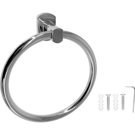 Anneau mural porte-serviette en acier inoxydable, support rond pour salle de bain, accessoire de rangement (1/5)