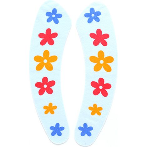 Lot de 2 coussins de siège de toilette réutilisables et auto-adhésifs, motif animaux (fleurs bleues)