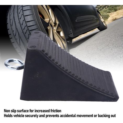Bloc de roue robuste - Chock en caoutchouc lourd 160x100x100mm - Capacité 1-3 tonnes pour voiture, camping-car, remorque (1/5)