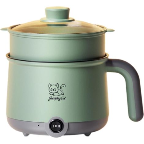 1,8 L Mini Cuiseur à Riz Électrique Cuiseur Vapeur Electrique Cuiseur de Riz Multifonctionnel Mini-Cuiseur Simple pour Cuisine,Dortoir, Gris Vert (1/5)