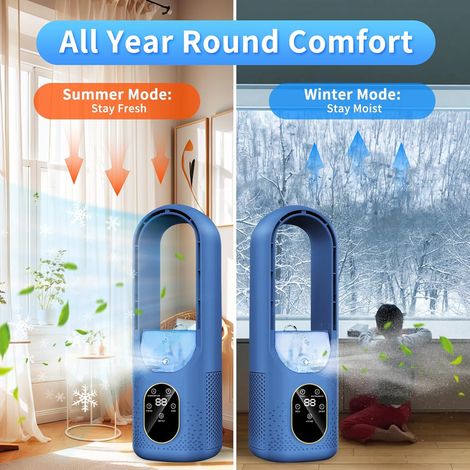 Condizionatore d'aria portatile 3 in 1 con 6 velocità regolabili - Mini raffrescatore d'aria per camera da letto e ufficio - Funzione luce notturna a 7 colori - Timer da 1 a 6 ore - Ideale per l'estat (1/4)