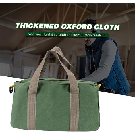PENGGONG Werkzeugtasche im Großformat, dick und verschleißfest, multifunktional und tragbar, aus Canvas mit großem Fassungsvermögen (45,7 cm), olivgrün.
