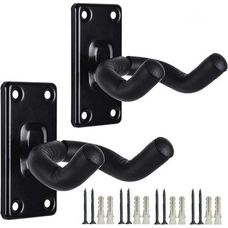 Soporte para guitarra de 2 piezas，colgador de guitarra，soporte de pared para guitarra，soporte de pared para guitarra，negro (1/5)