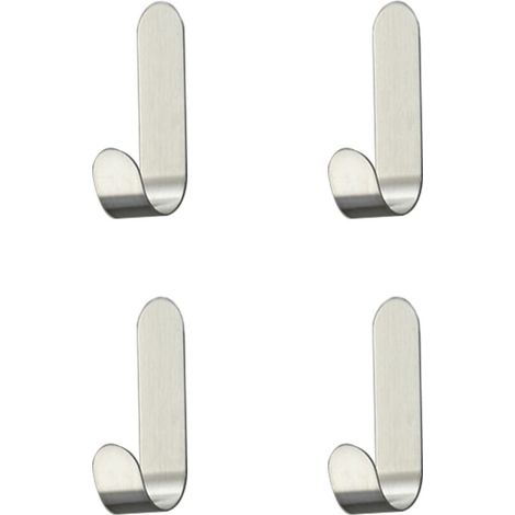 4 Pièces Crochet Adhésif en Acier Inoxydable,Crochets Auto-adhésif Crochet ,pour Serviette, clés, maison, cuisine, salle de bain, anti-rouille et étanche
