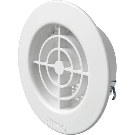 Ventilazione TF8RB Grille de ventilation ronde en plastique à encastrer avec filet anti-sept, blanc, diamètre 105 mm (1/5)