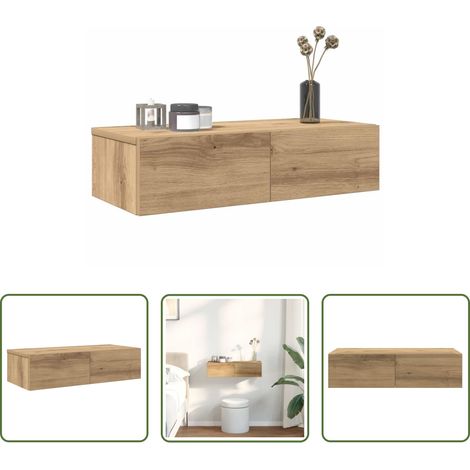 Schubladenregal - Wandregal mit Schubladen Artisan-Eiche 60x26,5x15 cm (1/5)