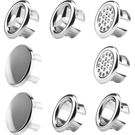 8 PCS Anneau de Débordement d'Évier en Plastique Couvercle de Trop-Plein d'Évier Anneau de Trop-Plein d'Évier Cache Trop Plein Lavabo Bagues pour Trop-Plein de Lavabo pour Cuisine Baignoire (1/5)