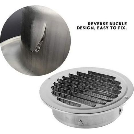 Grille ventilation acier inoxydable - Design robuste Résistante corrosion - Cuisine et salle de bain - 100 mm (1/5)