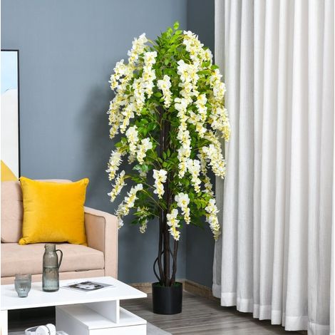 Planta artificial glicina blanca de 165 cm en maceta, para interior y exterior DESVIAE (1/5)