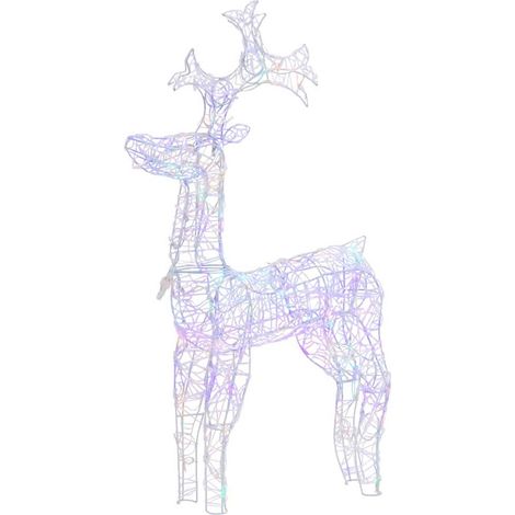 Renne de Noël Lumineux 90 LED Éclairage Coloré Décoration Acrylique 60 x 16 x 100 cm (1/5)