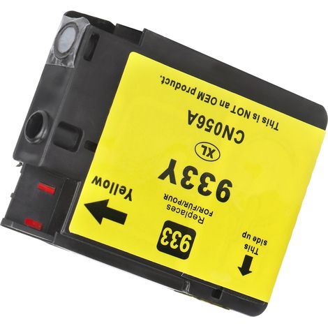 Cartouches d'encre jaune pour imprimantes HP 933, 6600, 6700, 7110, 7510, 7512 et 7612 - Fournitures d'encre pour le bureau et l'école. (1/5)