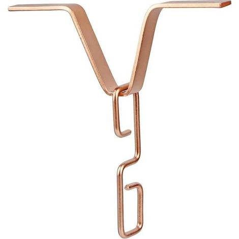 Adaptador para cadena de lluvia - Soporte para canalón - Recolector de agua - Hierro resistente a la corrosión - 25 cm - Color cobre (1/5)