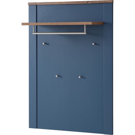 Garderobenpaneel matt blau mit Eiche DEVON-36 Landhausstil, 81 cm breit (1/5)