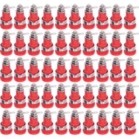 50Pcs Douilles Banane 4mm Performances Fiables Matériel Résistant Accessoires de Test Électrique Rouge (1/5)