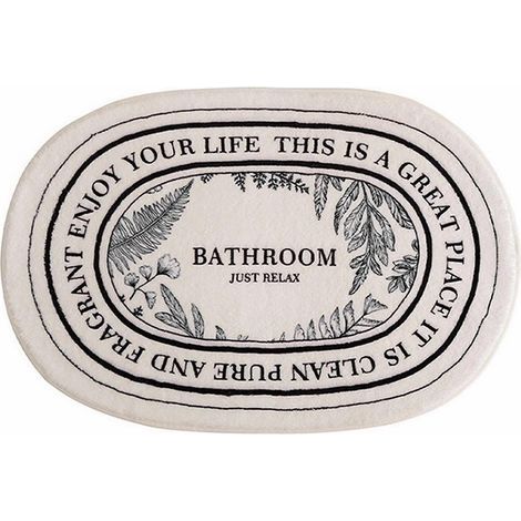 Tapis de bain rétro noir et blanc,50 x 80 cm, imitation cachemire, antidérapant, doux, absorbant l'eau, tapis de salle de bain (1/5)