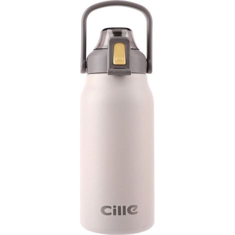 1,3-Liter-Sport-Trinkflasche, BPA-frei, auslaufsicher, für Erwachsene und Kinder, Fitness, Laufen und Trinken – Weiß (1/3)