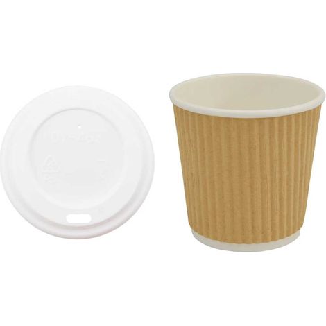Tasses à café en papier avec couvercles 1000 pcs 4oz 100ml (1/5)